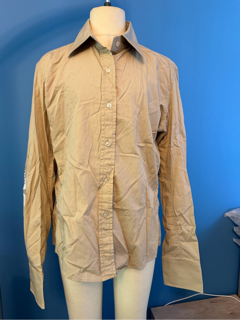 Rachel Comey Woman’s Tan Button-Up Dress Shirt